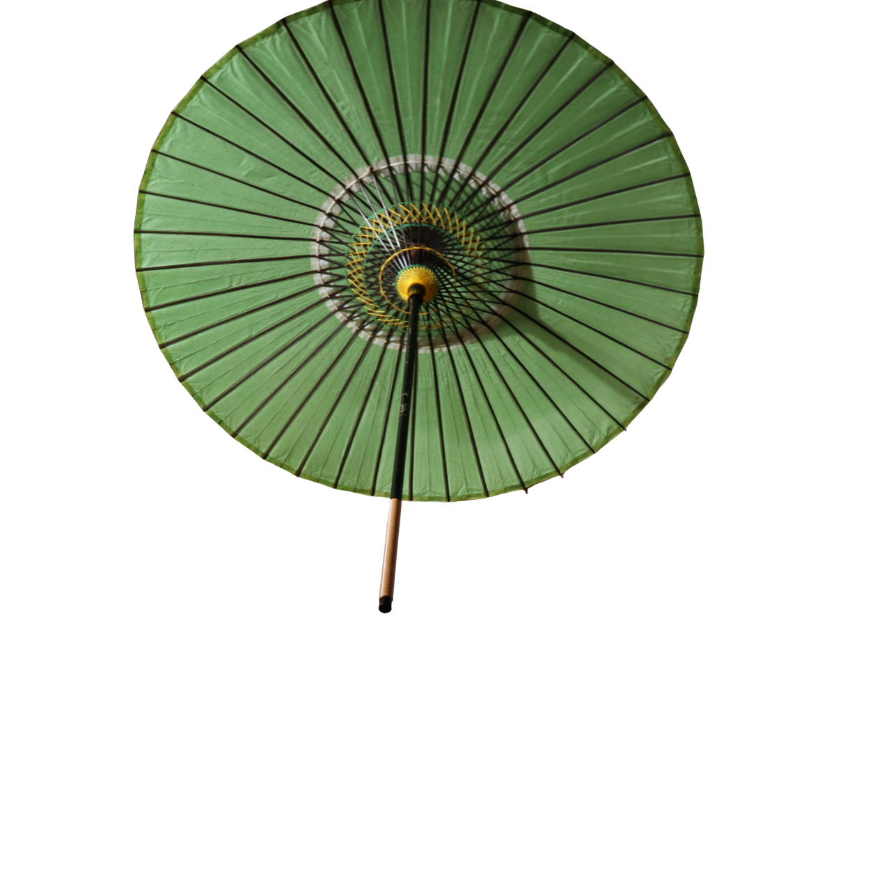 Japanese Wagasa Bamboo Umbrella Green Geisha Maiko Dance Prop Detachable WO5094