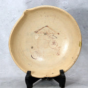 Antique Japanese Mino Ware Bowl Tanuki Motif Seto-Mino Tradition Kintsugi-Style0