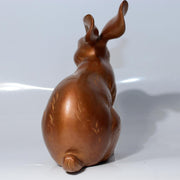 Japanese Vintage Cast Bronze Rabbit Figurine Okimono Signed Hare Statue BOSa453