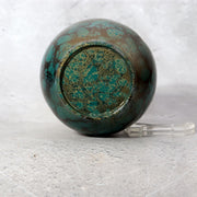Japanese Bronze Bud Vase Green and Gold Patina Flower Holder BV7763