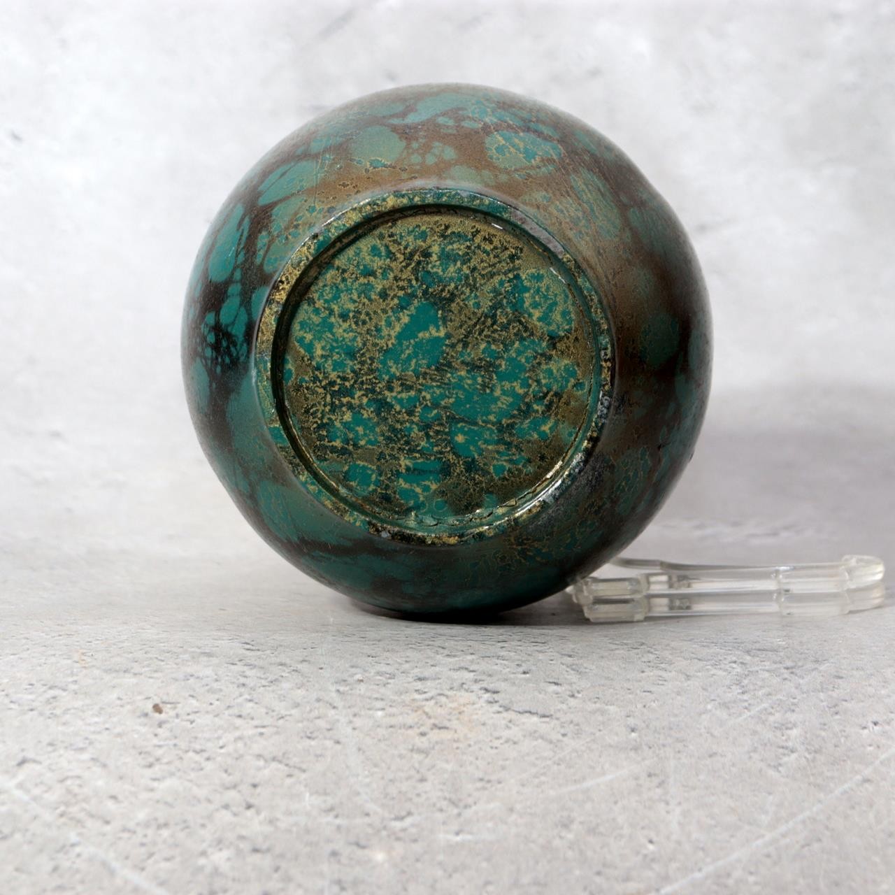 Japanese Bronze Bud Vase Green and Gold Patina Flower Holder BV7763