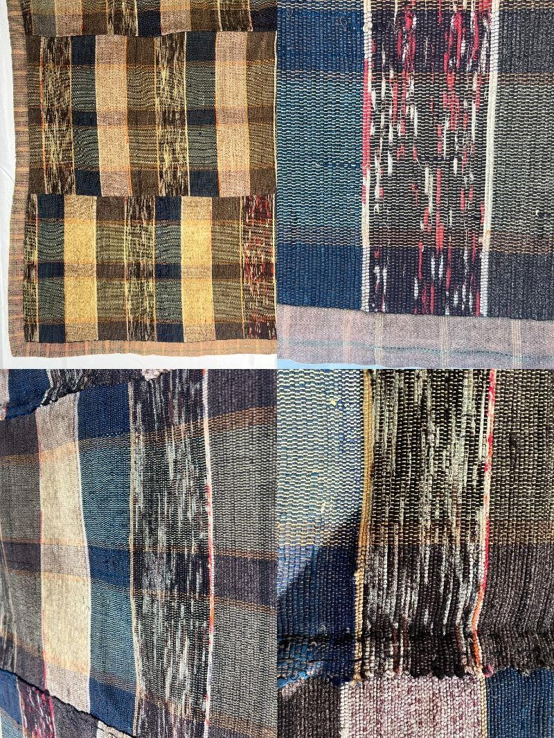 Vintage Japanese Sakiori Rag Weaving Kofu Textile Striped Rug BRKW1913