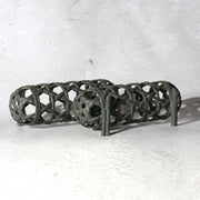 Japanese Bronze Jakago River Basket Flower Holder - Ikebana Suiban Tenpai1
