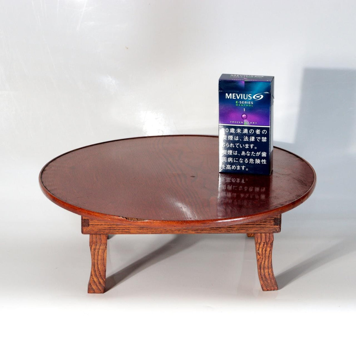 Vintage Japanese Wooden Miniature Chabudai Round Table Display Stand 11.6inch12