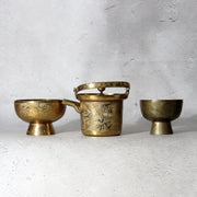 Antique Japanese Ohaguro Utensil Set – Brass Kanewatashi Traditional Teeth Blac9