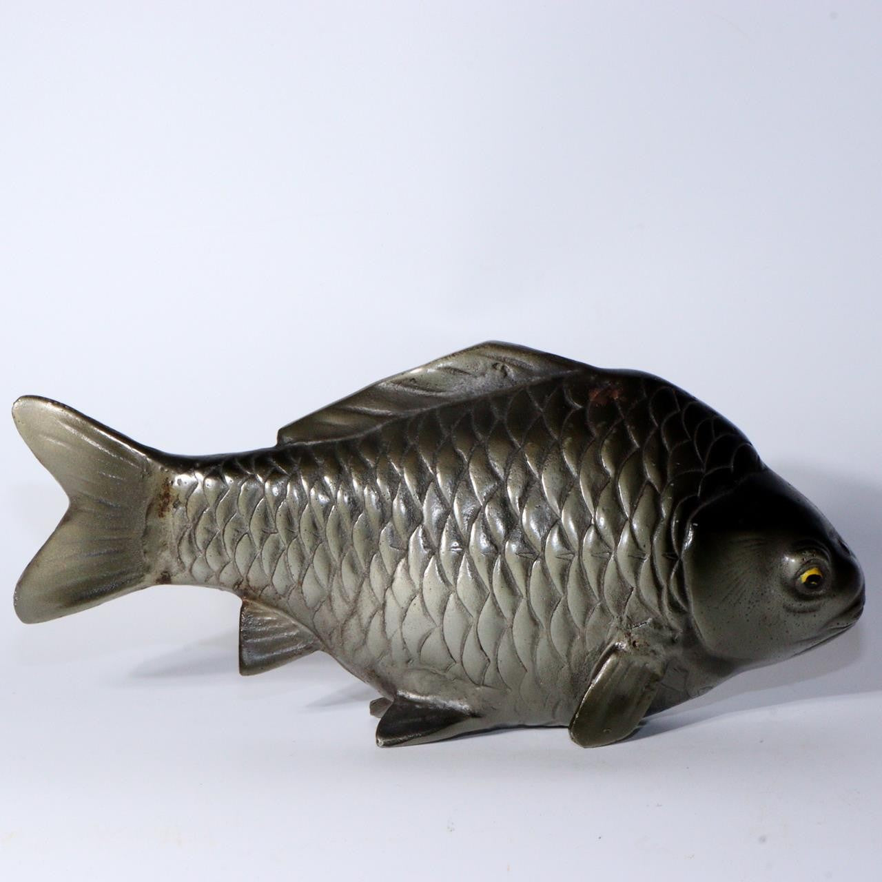 Japanese Vintage Iron Carp figurine Ornament BOS898
