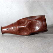 Late Edo Japanese Tamba Ware Kurikawa-Glazed Faceted Tokkuri Sake Bottle with Bo6