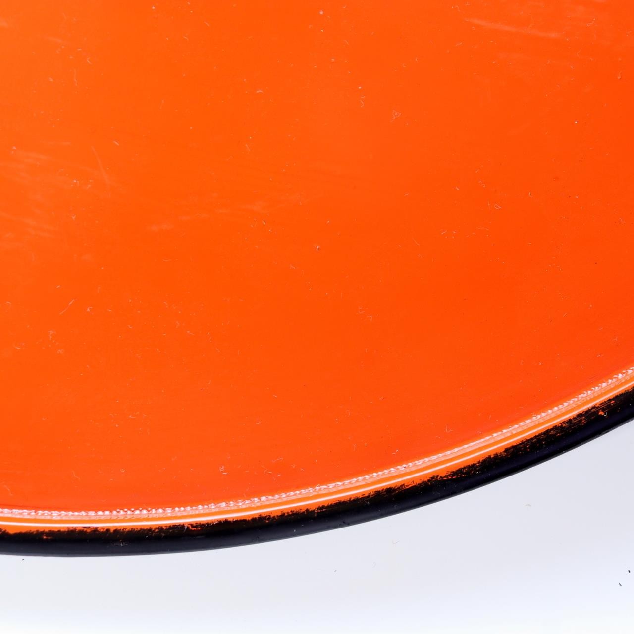 Vintage Aizu Lacquer Round Wooden Serving Tray Plates Red Black Set of 2 Japanes12