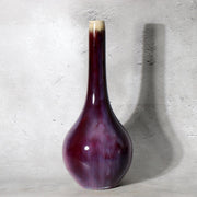 Japanese Ceramic Vase Peacock Glaze Masahide Matsuyama Kujaku Kiln PV3191