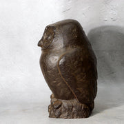 Japanese Bronze Owl Figurine Statue Okimono Hiromu Kojima 1982 Coin Bank BOSa6513