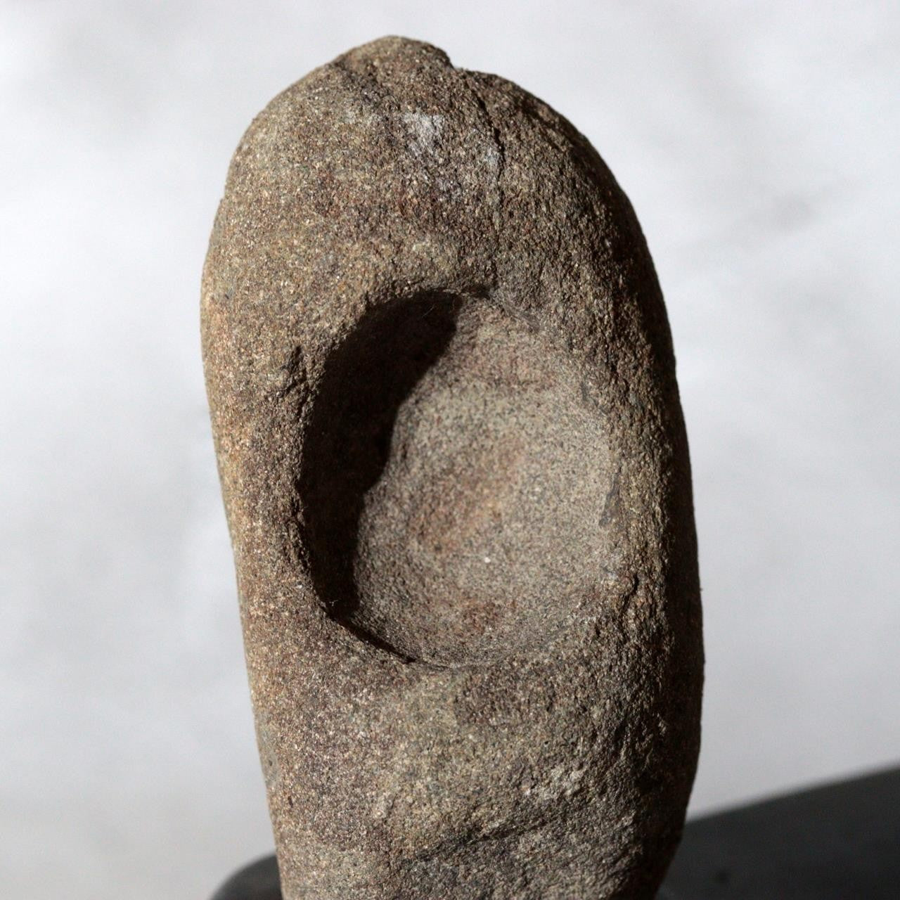 Japanese Hokkaido Daruma Suiseki Viewing Stone with Wooden Daiza Base5
