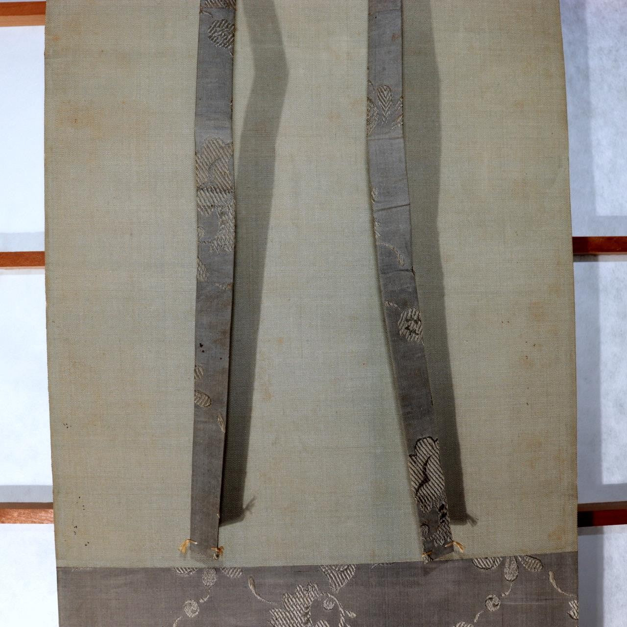 Edo Antique Paper Hanging Scroll Bijinga Hand Painted Woman Cat ASO44810