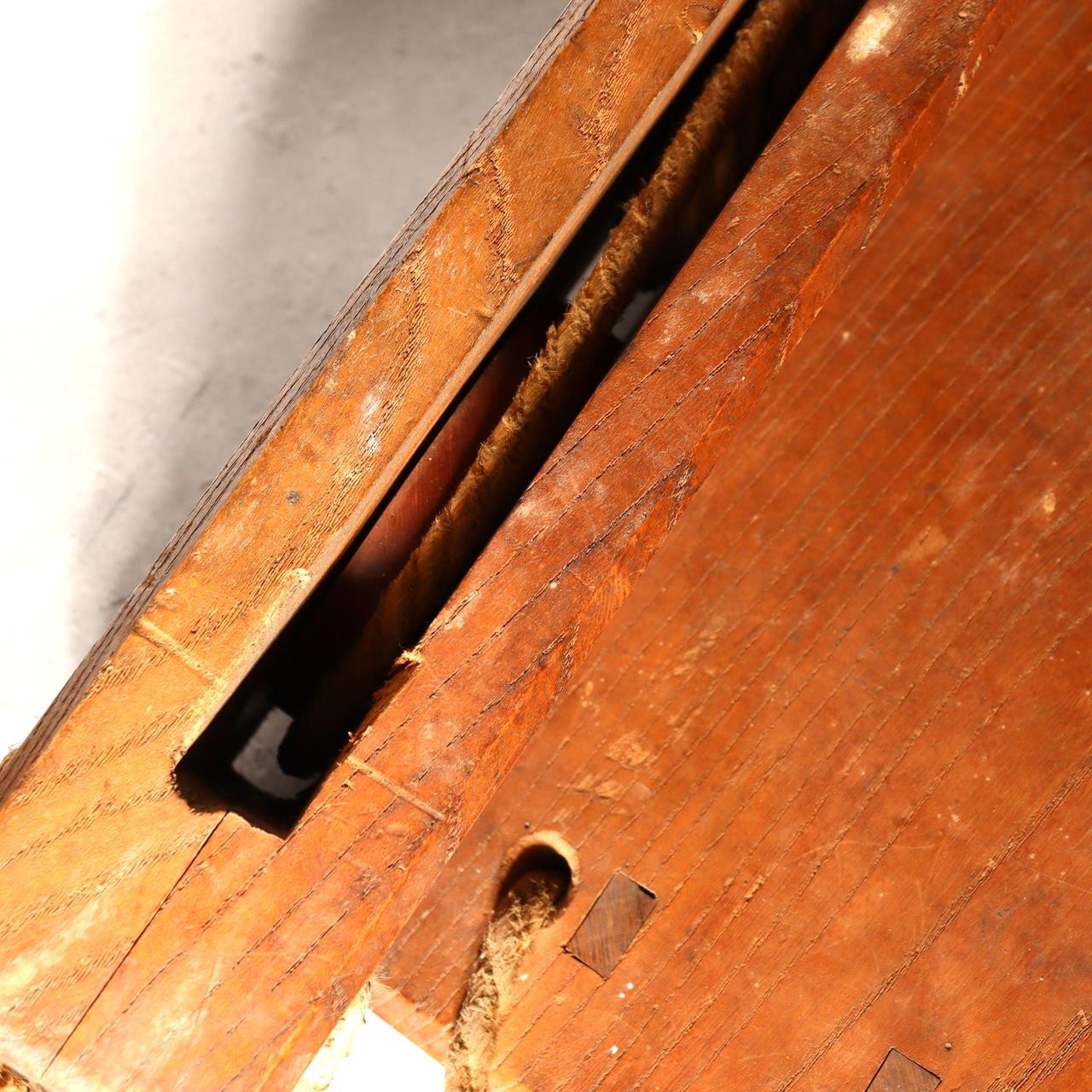 Antique Japanese Wooden Pulley Block Tackle Rope Iron Hook Rustic WO5388