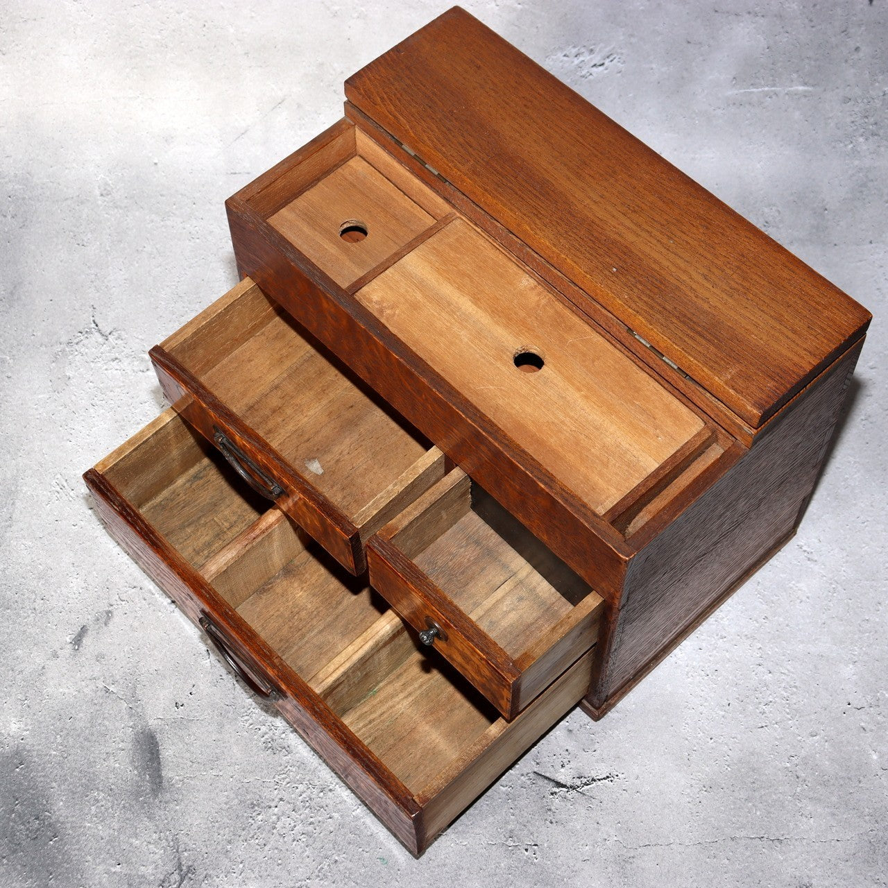 Japanese Wooden Sewing Box Haribako Tansu Chest Drawers WBX3331