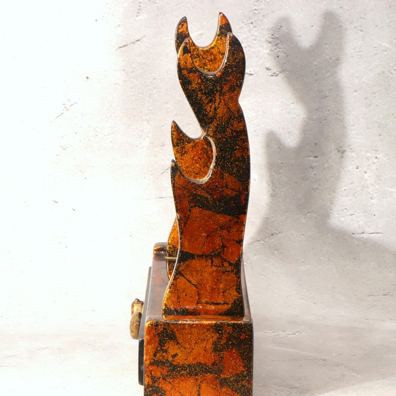 Japanese Wood Lacquer Mini Tanto Sword Stand Katanakake Drawer 25cm WO55413