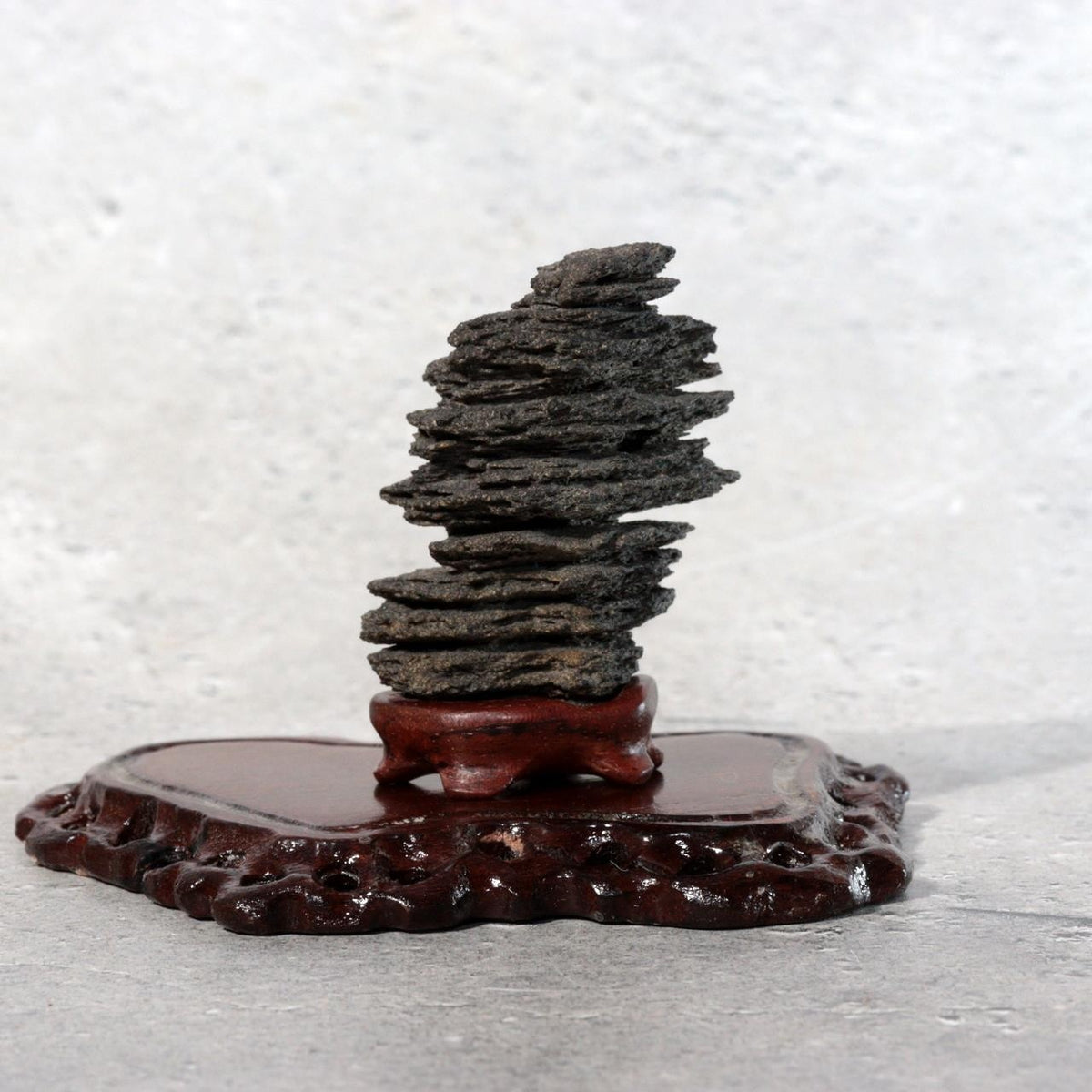 Japanese Miniature Suiseki Viewing Stone Sun-ishi Natural Rosewood Stands14