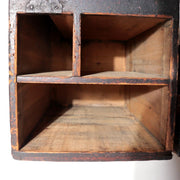 Antique Late Edo Japanese Wooden Kake Suzuri Portable Writing Box WO62014