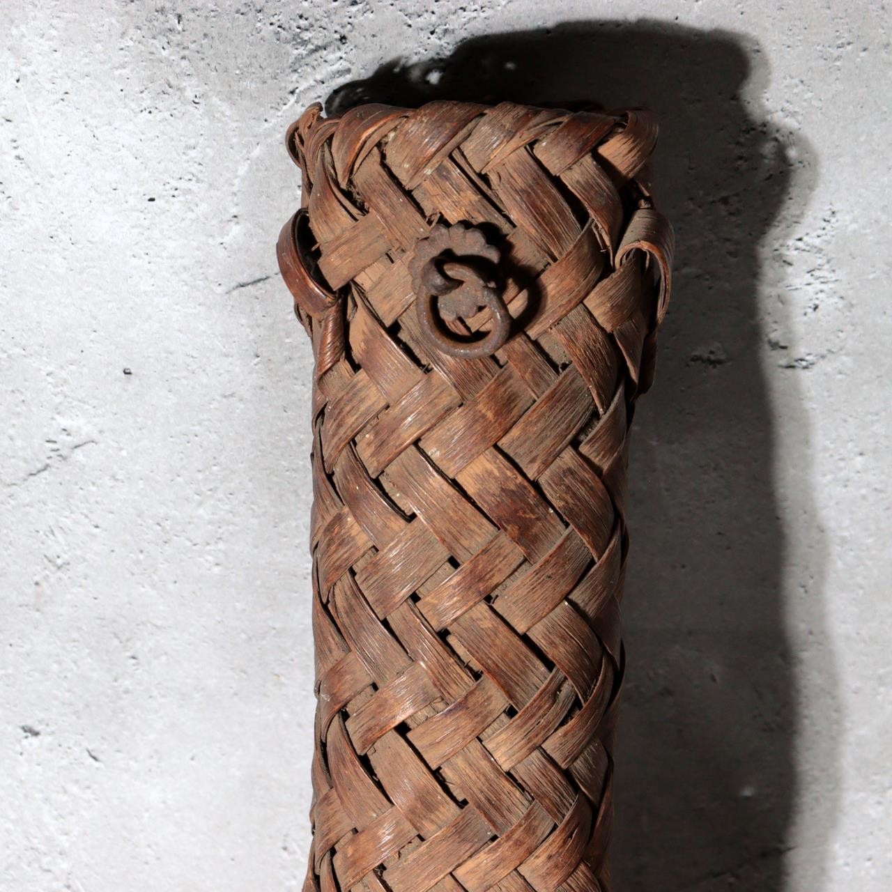 Japanese Antique Yamabudo Wild Grapevine Woven Hanging Flower Basket5