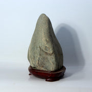 Vintage Japanese Suiseki Viewing Stone with Carved Wooden Daiza Base4