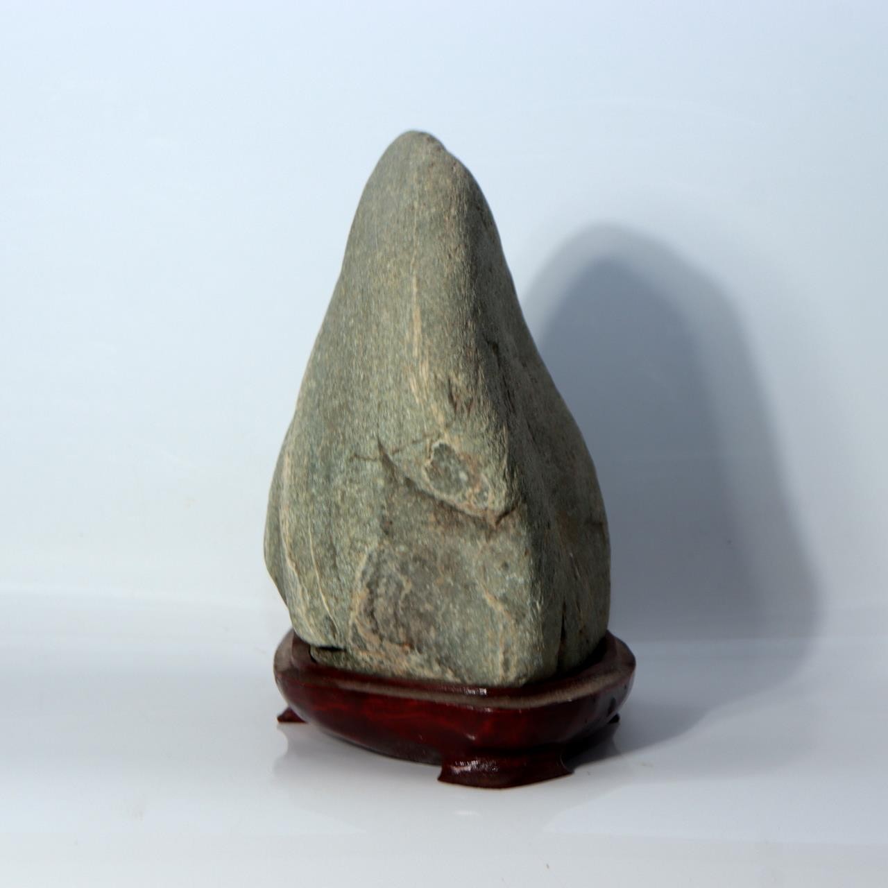 Vintage Japanese Suiseki Viewing Stone with Carved Wooden Daiza Base4