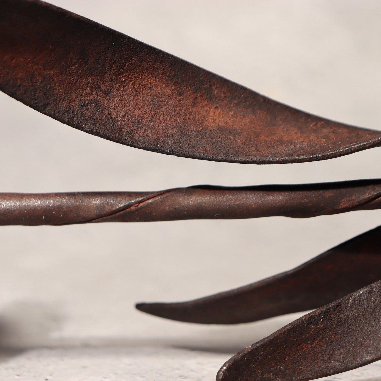 Japanese Antique Candle Stand Teshoku Iron Copper Narcissus Flower Rustic BV71717