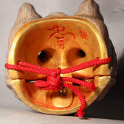 Japanese Wood Mask Bakedanuki Yokai Monster Signed Yoshino Tadao Market Fresh7