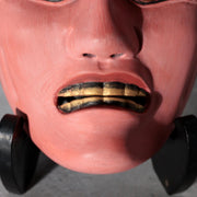 Japanese Small Hand-Carved Wooden Noh Mask Hashihime with Bag MSK54520