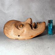 Japanese Wooden Noh Mask Otobide Demon God Gold Eyes Kagura 21cm MSK5294