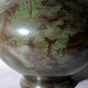 Japanese Bronze Vase Mottled Green Patina Engraved Lines Shimpo BV77115