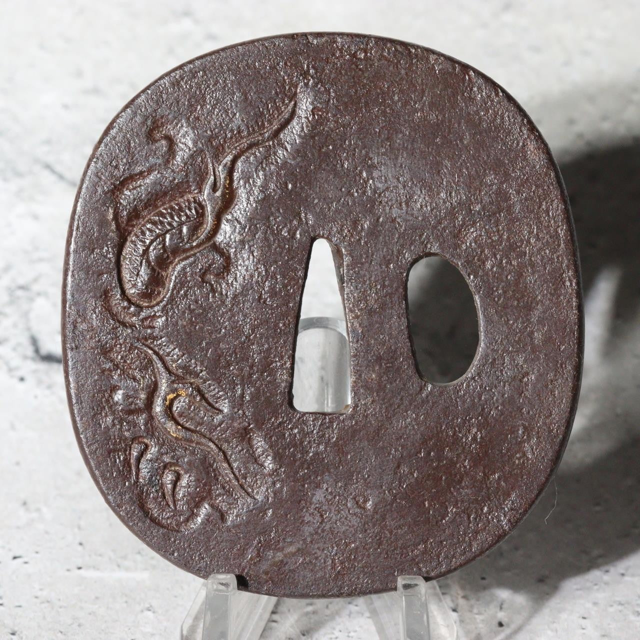 High-Class Antique Japanese Samurai Sword Tsuba Satsuma School Dragon Gold Inlay3
