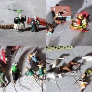 Vintage Japanese Bonkei Tenpai Miniature Figures Trees Suiseki Diorama Set BOSa615