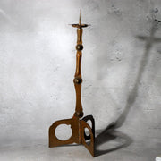 Late Edo Meiji Brass Folding Candlestick Karakuri Style BOSa620