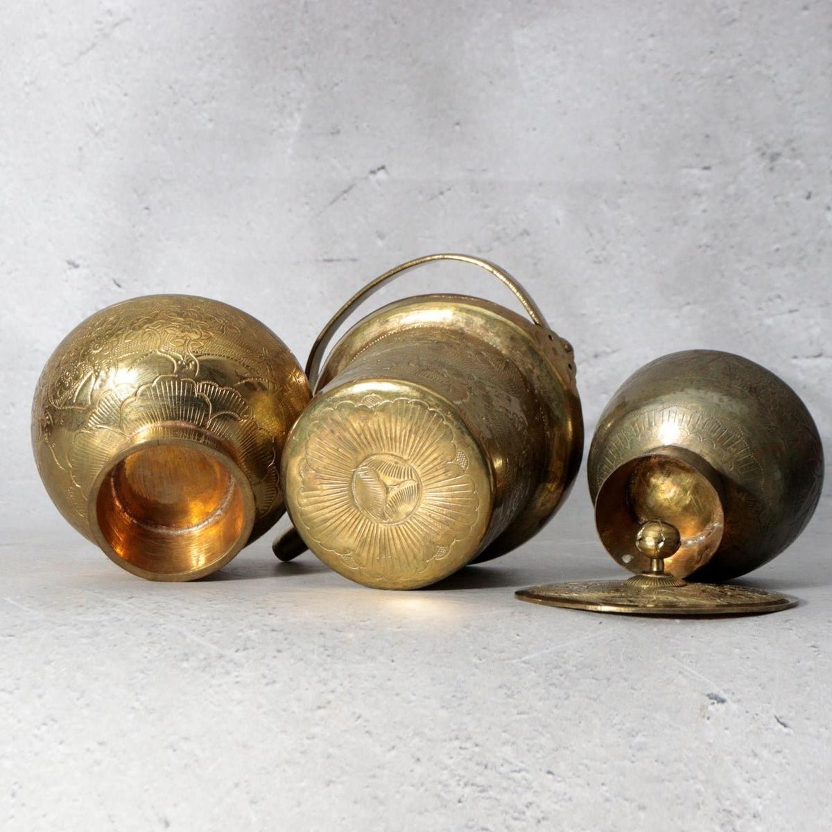 Antique Japanese Ohaguro Utensil Set – Brass Kanewatashi Traditional Teeth Blac10