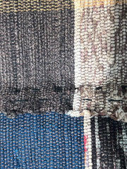 Vintage Japanese Sakiori Rag Weaving Kofu Textile Striped Rug BRKW1915