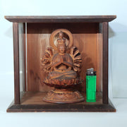 Vintage Japanese Wooden Carved Juichimen Senju Kannon Buddha Statue Glass Case17