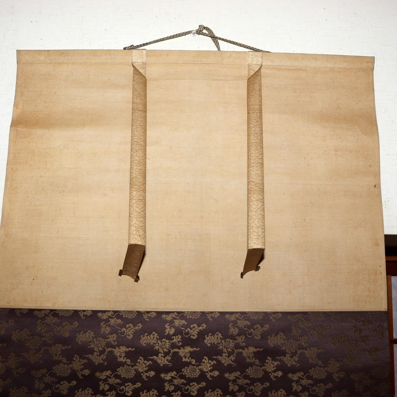 Japanese Scroll Painting Crow Cherry Blossom Full Moon Kato Eishu Silk Box ASO4311