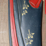 Japanese Antique Wooden Relief Panel — Geisha / Oiran Beauty with Fan Kanban6