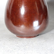 Vintage Japanese Cast Bronze Vase Yasumi Dark Red Patina Tomobako10