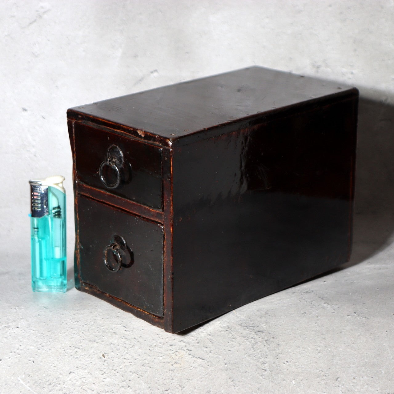 Antique Japanese Lacquer Drawer Box - Natural Urushi Bakumatsu Meiji Era WO5821