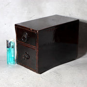 Antique Japanese Lacquer Drawer Box - Natural Urushi Bakumatsu Meiji Era WO5821