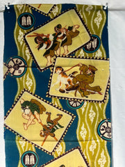 Vintage Japanese Silk Kofu Fabric Rare Pattern Kendo Military Dog Yabane BRKW1873