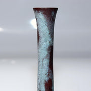 Japanese Vintage Bronze Tsurukubi Flower Vase Long Neck Green Patina Finish7
