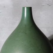 Japanese Bronze Bud Vase Houun  Matte Green Shizuku Teardrop Takaoka Copperware6