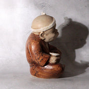 Vintage Japanese Shigaraki Ware Ceramic Figurine Hyottoko Sake Drinker PCP3103