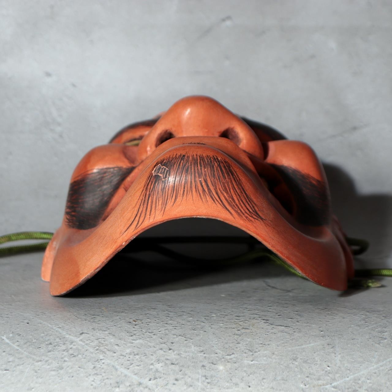 Japanese Wooden Noh Mask Hisomi Demon Male Nagahara Koin Silk Bag MSK5428