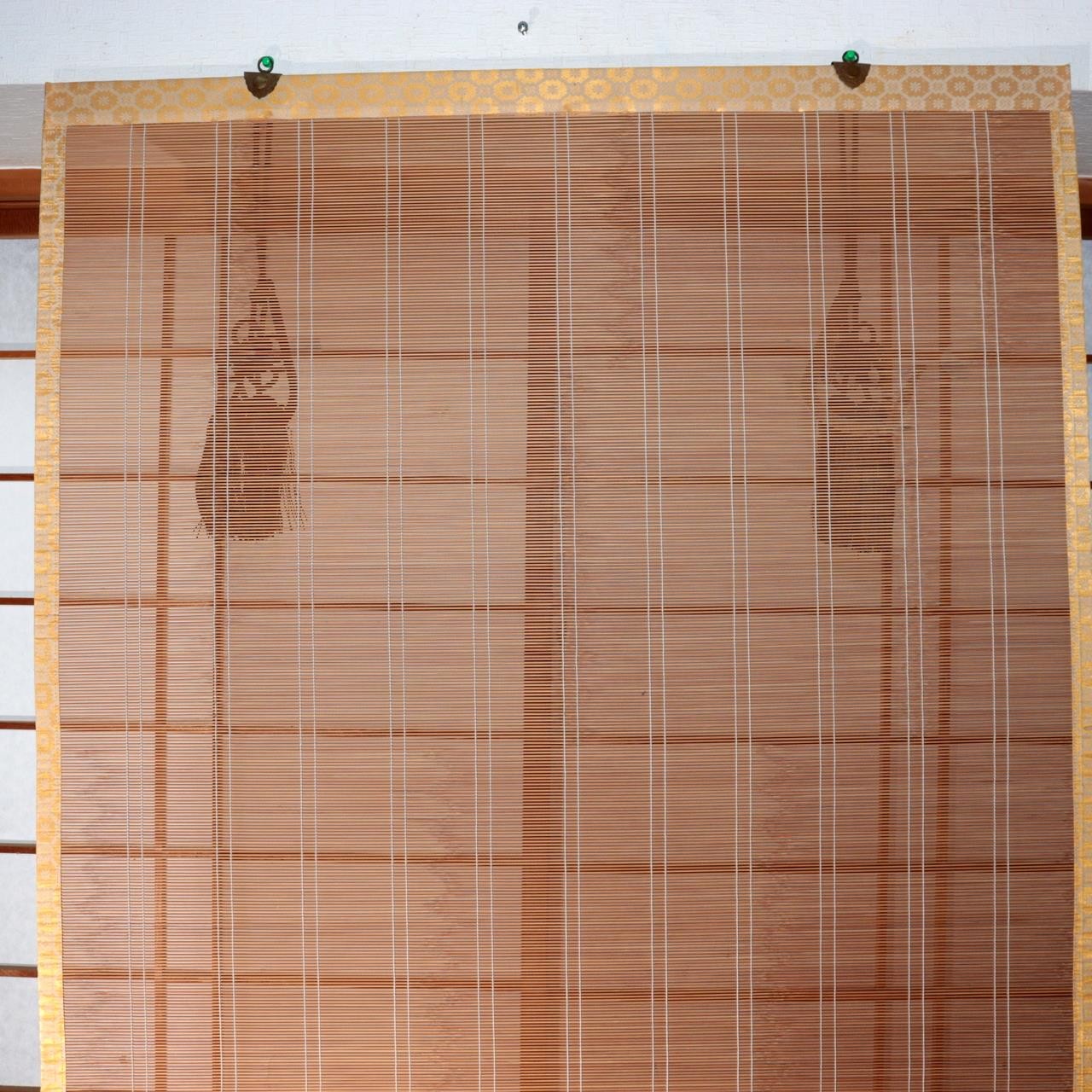 Japanese Vintage Woven Bamboo Ozashiki Sudare Misu Blinds Set of 2 VG42310