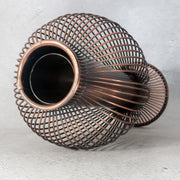 Vintage Japanese Copper Wire Vase Showa Retro Glass Insert BV7864
