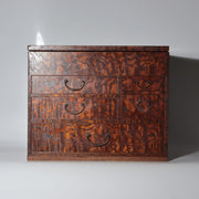 Vintage Japanese Tamo Wood Haribako Sewing Box Figured Grain WO6191