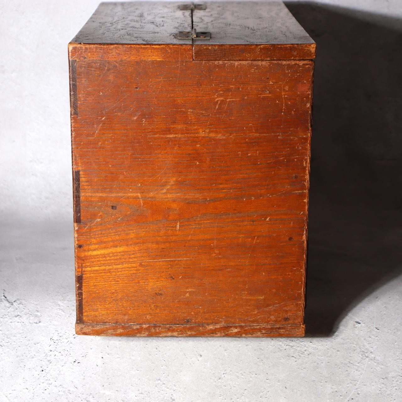 Vintage Japanese Haribako Sewing Box - Burl Wood Grain Showa Retro Multi-Drawer12