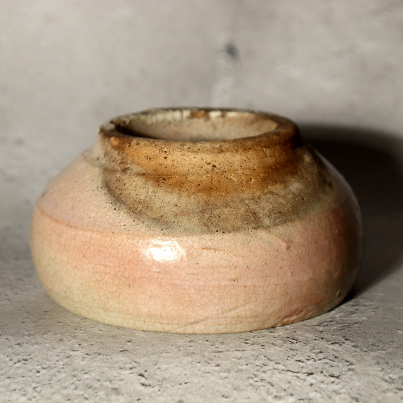 Antique Korean Bowl Joseon Dynasty 17th C Katade Hard Glaze Sake Cup Tea KRS1748